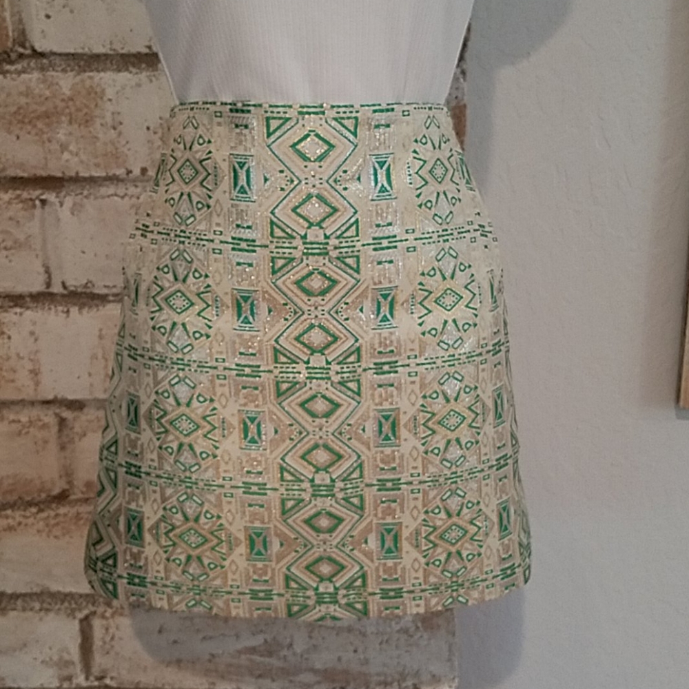 NWT J. Crew Metallic Jacquard Mini Skirt